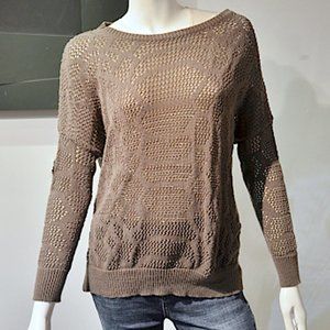 Moka Pointelle Cotton Sweater